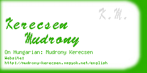 kerecsen mudrony business card